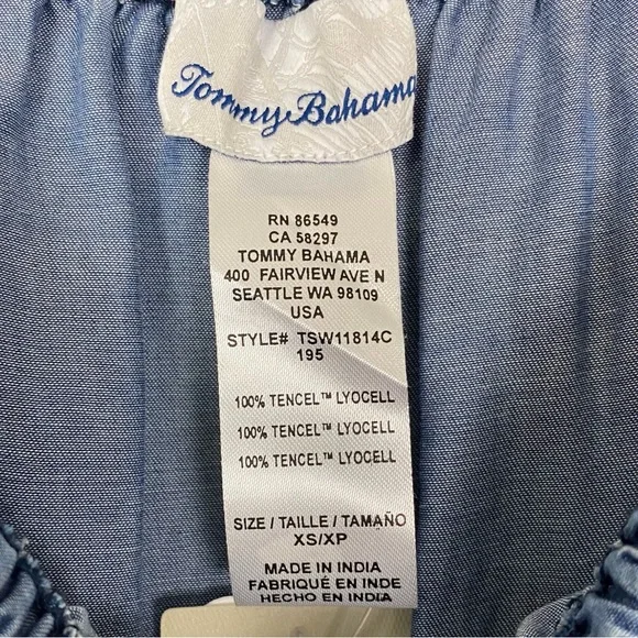 Tommy Bahama | Chambray Off The Shoulder Mini Dress Size XS - Picture 3 of 12